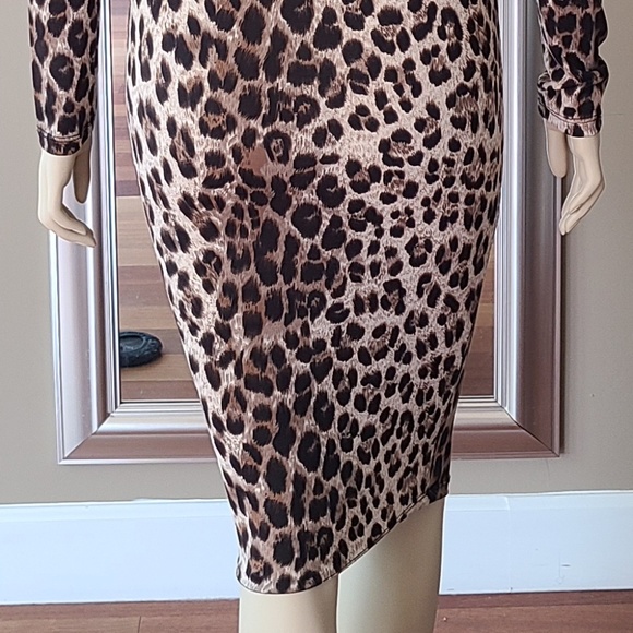 NEW! ANIMAL/FAUX LEATHER DRESS - Picture 3 of 6